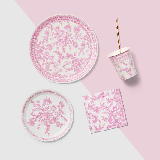 Pink Toile Small Plates
